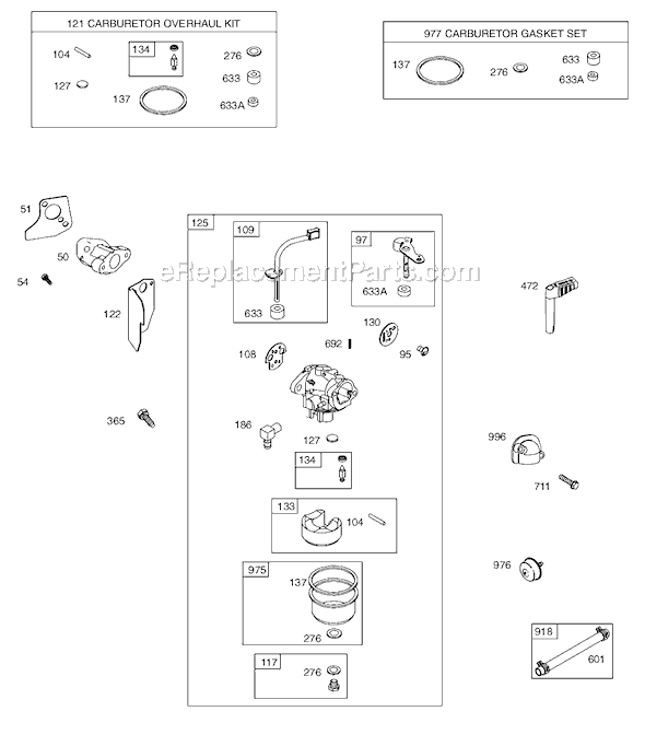 Page C Diagram and Parts List for 9A400SERIES  Briggs and Stratton Engine